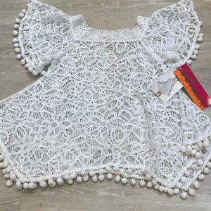 New! Kate Mack White Girls Shirt Size 6